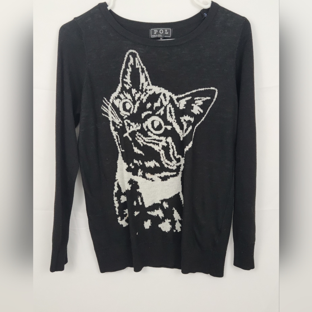 M | Pol | Knit Cat Sweatshirt